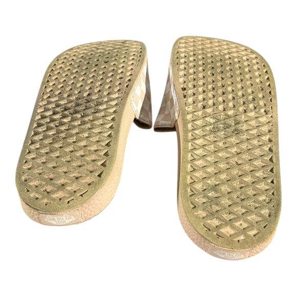 Vans Women’s Checkerboard Slides Sandals Cream Beige Size 8 - Picture 8 of 9